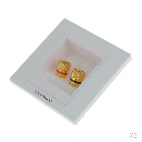 2 Pack - 1 Speaker 2 Binding Post Banana Jack Wall Plate Face Plate White