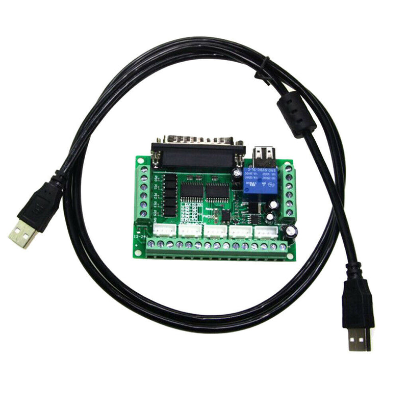 5 Axis MACH3 Stepper Motor Driver Breakout Board Repair Accessory with Cable