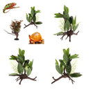 Set of 3 Reptile DecorationOrnament, Aquarium Decor Fish Tank Artificial Grass