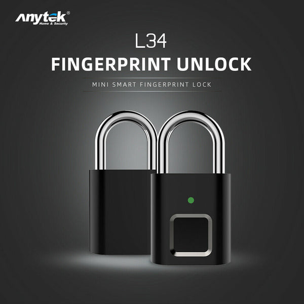 Anytek L34 Smart Fingerprint Padlock USB Rechargeable Door Keyless Security Lock