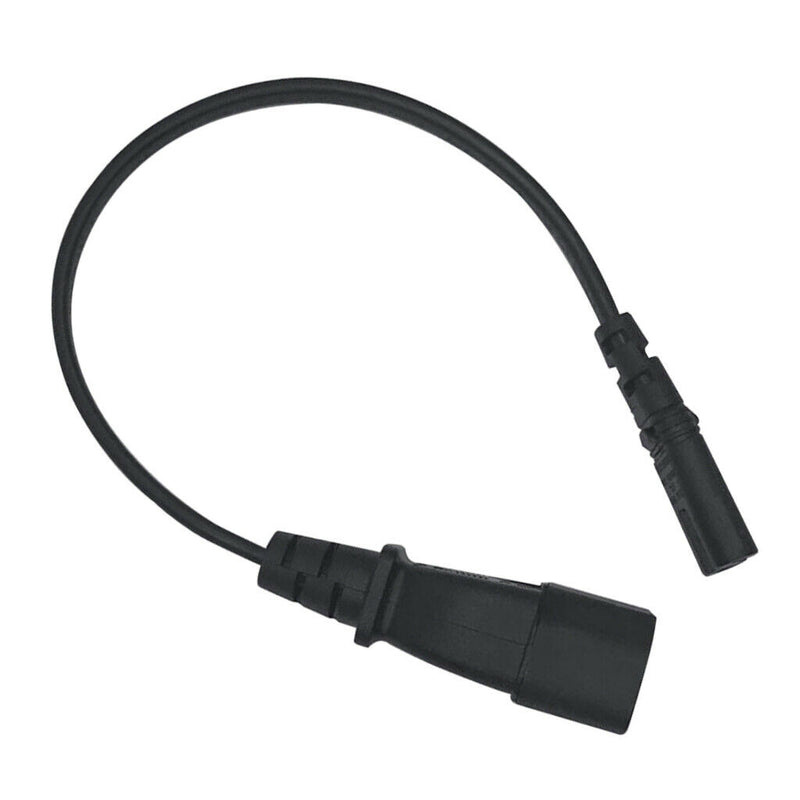 Black PVC IEC320 C14 Male To C7 Female C14-C7-Cable 0.98ft Replace Part