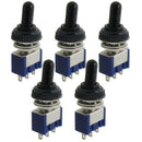 5 Pcs AC 125V 6A ON/OFF/ON 3 Position SPDT 3 Pins Toggle Switch with Waterp E2J2