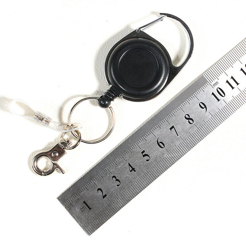 60cm Retractable Keyring Metal Wire Keychain Clip Pull Anti Lost ID Card Hol Kw