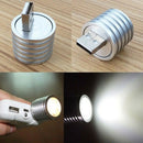 Portable Aluminum 2W Mini USB LED Lamp Socket Spotlight Flashlight White-Light