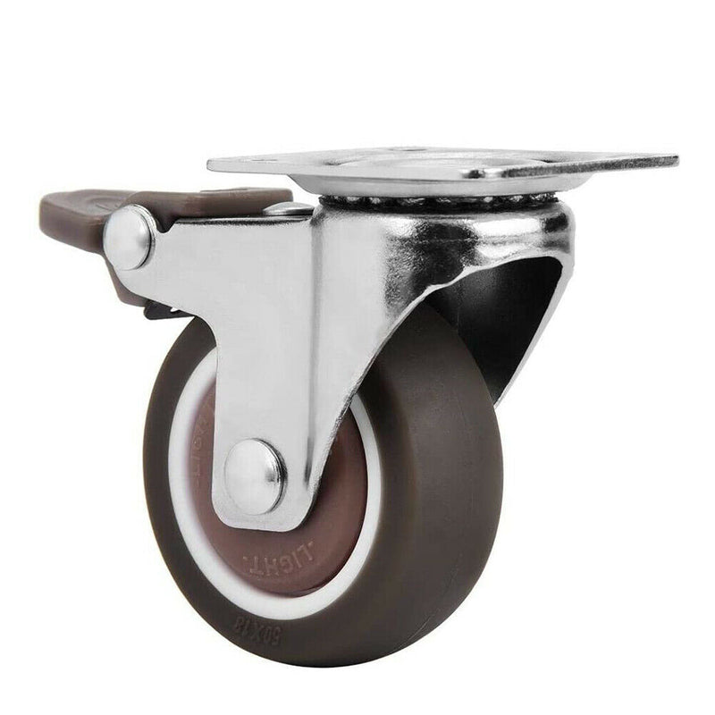 2pcs 2 inch Casters TPE Wheel Quiet Wear-resistant Office Furniture Wheels