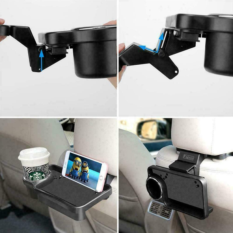 1*Universal Car Rear Back Seat Table Drink Food Cup Set Phone Stand Holder U4Q8