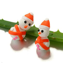Lovely Snowman Drop Earrings Christmas Pendant Ear Studs Jewelry (Orange) A