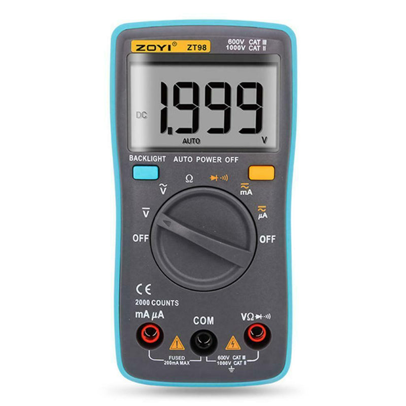 Digital Backlight Multimeter Automatic Range 4000 Counts Voltage Meter Tester