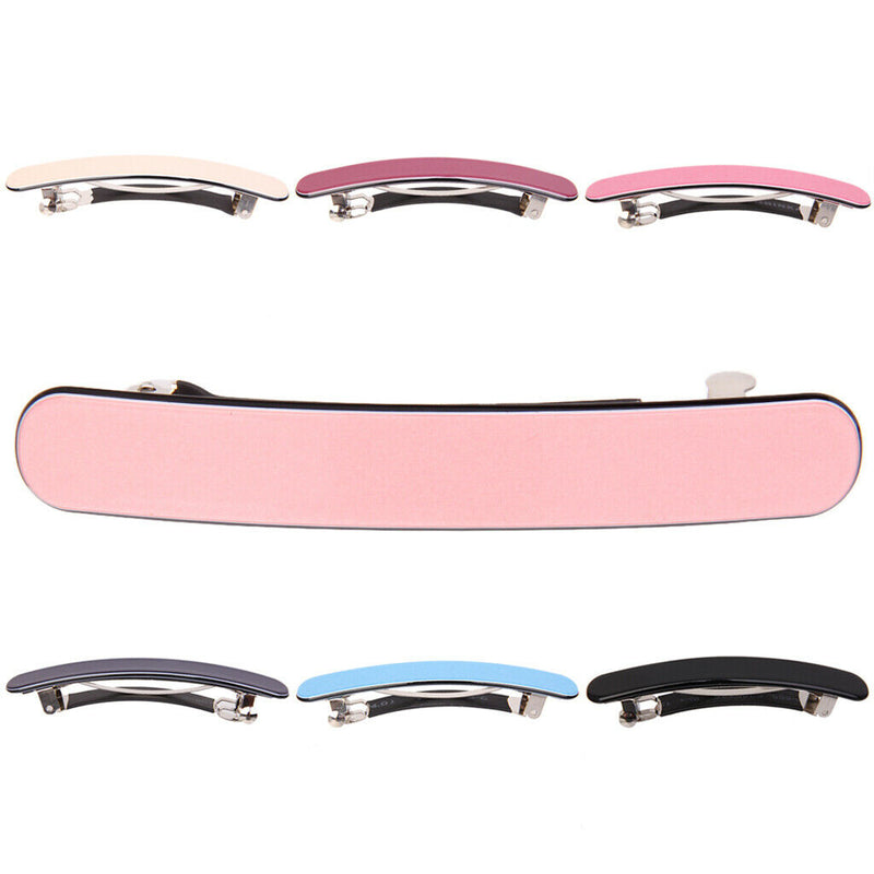 Women  Solid Color Acrylic French Hair Pin Barrette Hair Grips