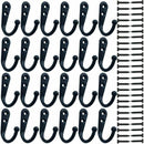24 Pieces Coat Hooks Wall Mounted Robe Hook Single Coat Hanger No Scratch a S5W1