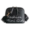 Women PU Leather Shell Wide Shoulder Strap Crossbody Messenger Bag (Black)