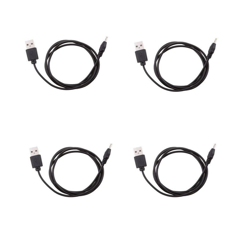 4 Pieces USB A Male To 2.5mmx0.7mm DC Tip Plug Connector Charging Cord Cable