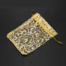 100pcs Champagne Eyelash Organza Drawstring Pouches Jewelry Party Wedding F