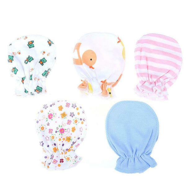 5Pair Soft Cotton Baby Gloves Four Seasons Gloves Newborn Safety Gloves #gib