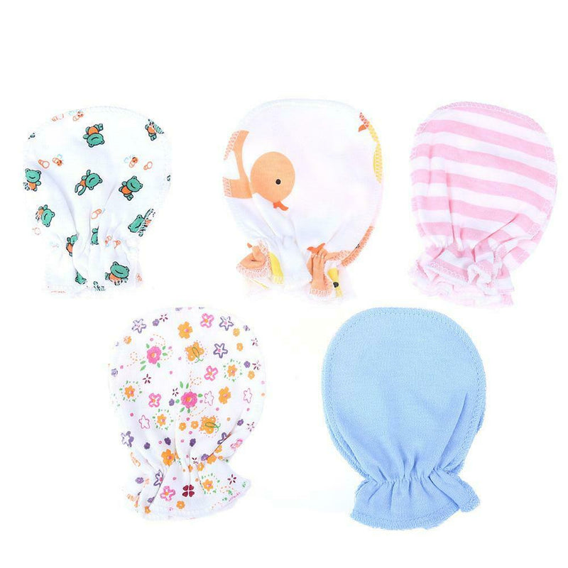 5Pair Soft Cotton Baby Gloves Four Seasons Gloves Newborn Safety Gloves