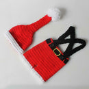 Newborn Infant Christmas Theme Photography Clothing Suspender Trousers+Hat