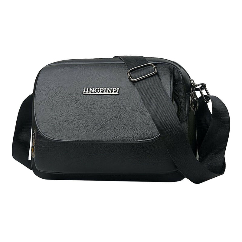 Women Washed PU Crossbody Bag Large Capacity Mother Zipper Shoulder Pouch