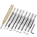 8 Center Drill Kits With Automatic Center Punch, Self-Centering Hinge Tappe D1R2