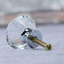 Zinc Alloy Drawer Wardrobe Pull Door Knob Screw Crystal Glass Cabinet C7O2. N8R4