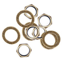 10Pc Guitar Bass Nuts with Lock Washer Set for Electric Guitar Bass Parts
