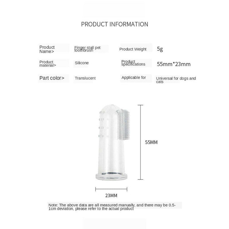 Pets Finger Toothbrush for Dog Cat Clear Silicone Tooth Hygiene Brushes