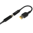 Black Power Adapter Cable USB Type-C Female To Square Plug Charger For Lenovo