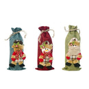 3 Pcs Christmas Wine Bottle Cover Santa Snowman Sweater Holiday Champagne B V6C2