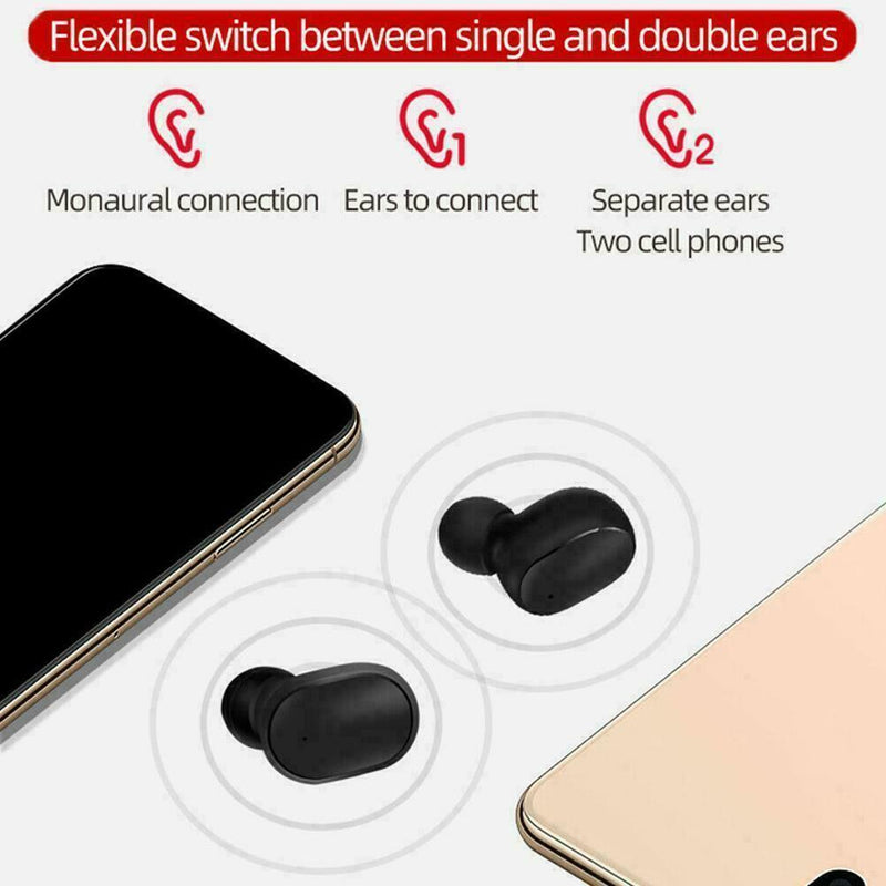 A6S Mini Headset Bluetooth 5.0 Earphone Stereo Earbuds In-Ear with Charging K2P6
