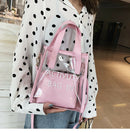 Fashion Women Transparent Bag Clear Pvc Small Tote Messenger Bags Holograph