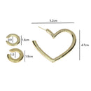 Fashion 3pcs/Set Heart Drop Dangle Earrings Statement Ear Studs Ear Clip Jewel%!