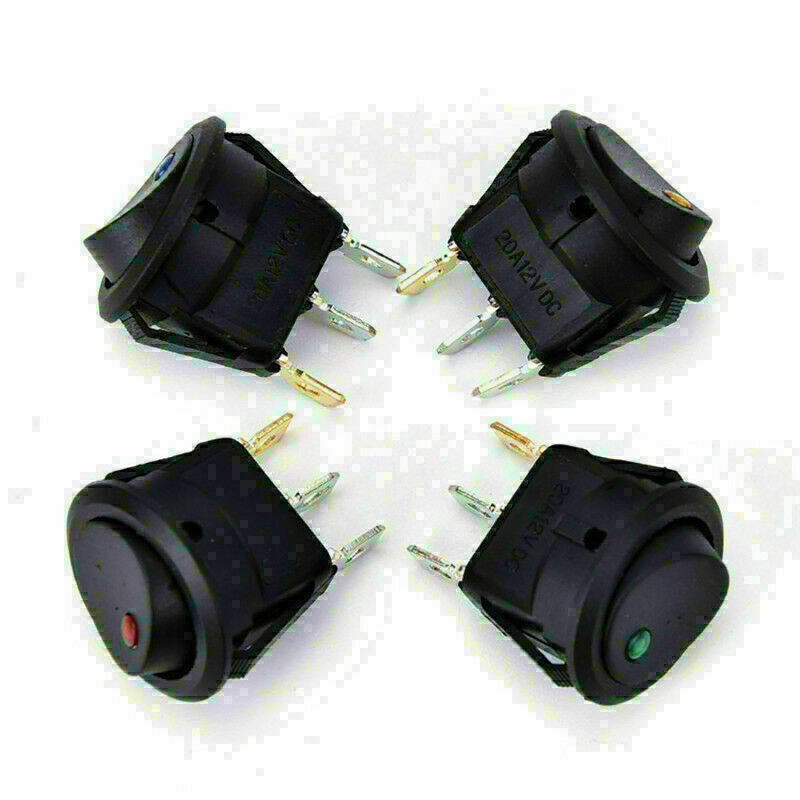 4 x SmartSwitch 12V Round Rocker ON/OFF Car/Van/Dash/Boat HOT Black Q2L5 H1 A9W8