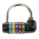 Security Padlock 5 Dial Code Combination Lock for Traveling Suitcase -Black