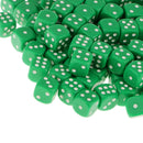 16mm 100pcs Acrylic Opaque Six Sided Spot Dice Party Games Dice Die - Green