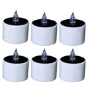 6x Solar Powered Electric LED Candles Flickering Flameless Tea Light Yellow