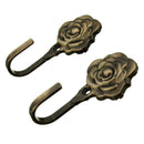 2Pcs Metal Rose Flower Curtain Tie Back Tieback Holders Wall Hooks Decor L9Q8