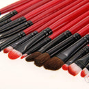 24PCS Wood Professional Brushes Kit Cosmetic Make Up Set with Pouch Bag