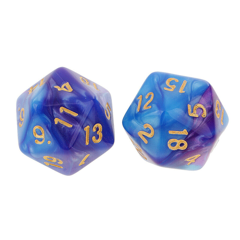 10pcs D20 Polyhedral Dice for Dungeons and Dragons Table Games Blue Purple