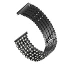 For Fit bit Versa Five Beads Round Rhinestone Inlaid Watch Strap Solid Full H3A8