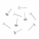 100pcs 304 Stainless Steel Flat Round Blank Peg Ear Stud Hook Components 12x5mm
