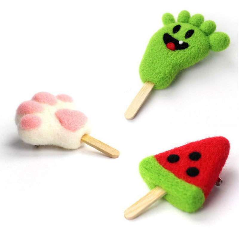 1 Set Non Finished Wool Felt Handmade Poked DIY Brooch Needle Material Bag