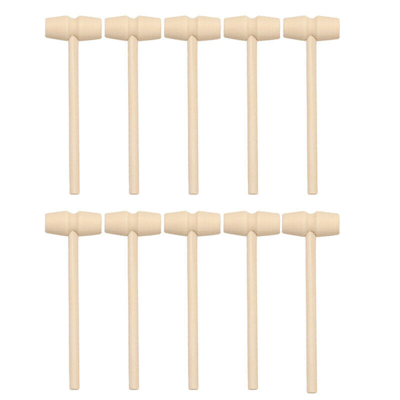 10x Wooden Hammer Mallet Kids Games Knock Educational Toys Boys