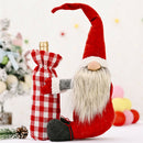Christmas Santa Bottle Bag Grid Wine Container Cover Xmas Table Home Decor Effic