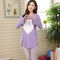 Womens Pajama Sleepwear Nightwear Set Long Sleeve Round Neck Tops Stripe Pants