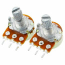 50k Ohm Single Linear Taper 3P 3 Pin Rotary Potentiometers Pots 2pcs