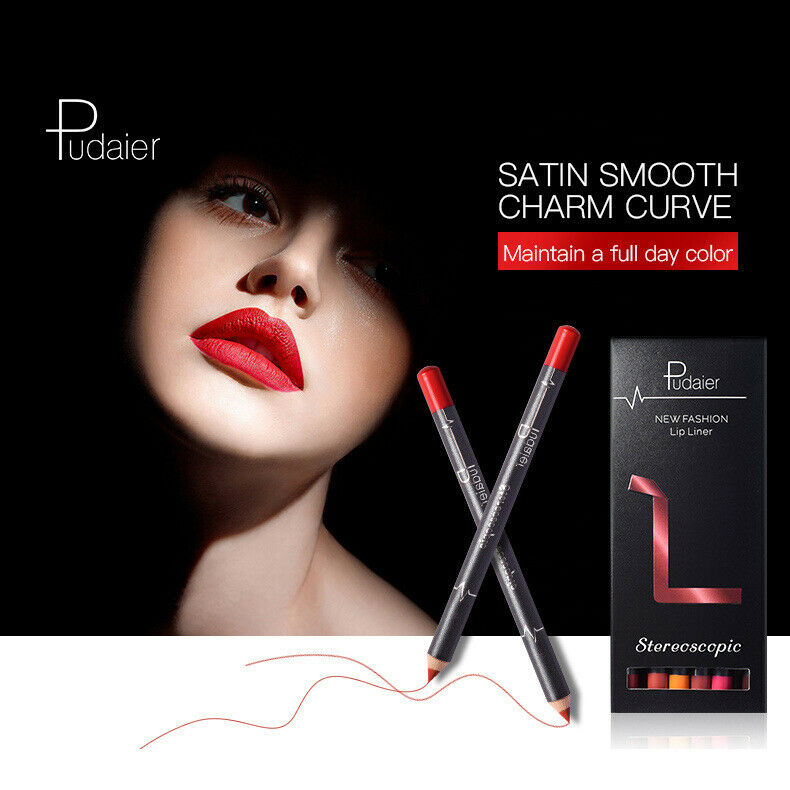 pudaier 12pcs Makeup Matte Lip Pencil Cosmetic Kit Waterproof Long Lasting  P6Z8