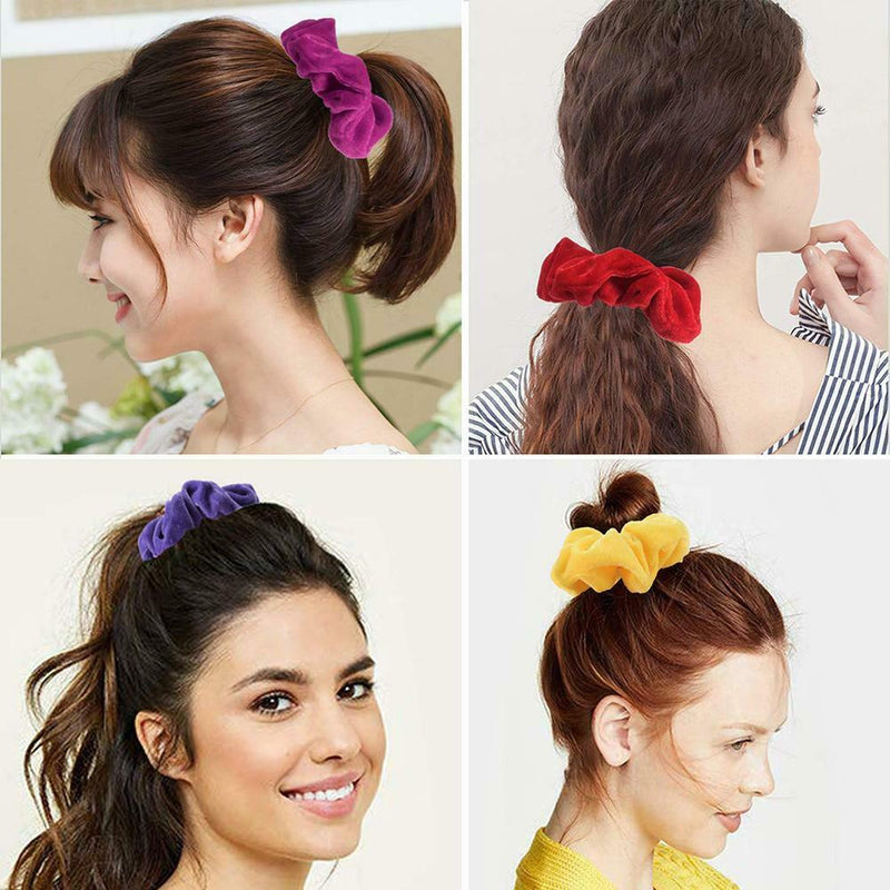 36pcs Velvet Scrunchies Women Elastic Hairband Hair Rings Ponytail Holder