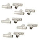 10 Pcs BNC 3 Way Female to Female T Adapter RF Coaxial Connectors Y9K4