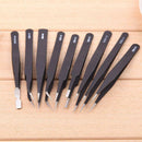 9pcs ESD Anti-static Stainless Steel Tweezers Precision Repair Tool Kit