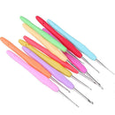 10pcs Soft TPR Handle Aluminum Crochet Hooks Weaving Needles Knitting Tools