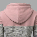 Stitching Women Long Sleeve Hit Color Autumn Leisure Hoodies (Pink M) A
